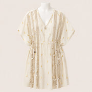 Women Linen Tassel Detail Blouse